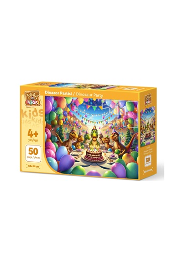 Art Çocuk Dinazor Partisi 50 Parça Puzzle