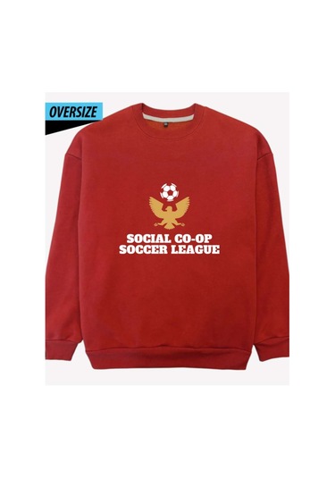 Game On Oversize Sweatshirt Kırmızı