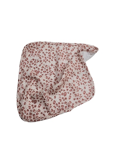 5 Adet Pembe Leopar Desen Müslin Bebek Ağız Bezi Pembe