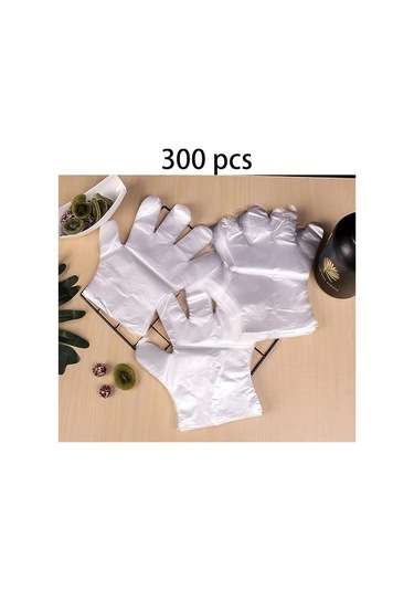 Gateesat 300 Adet Tek Kullanımlık Plastik Eldiven Yemek Kamp Bbq Mutfak Güzellik Saç Bakımı