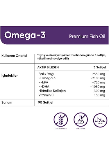 Collagen Forte Platinum Omega 3 Premium Balık Yağı 90 Kapsül
