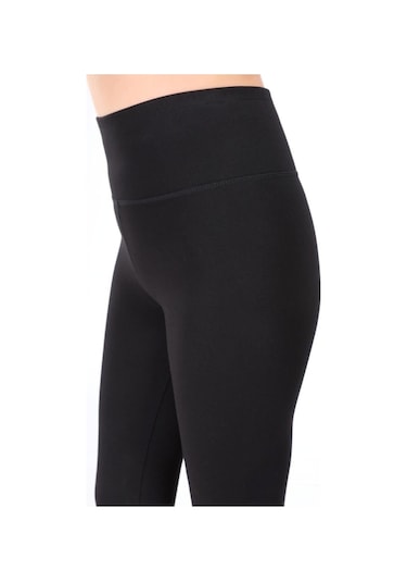 Incebelli Kadın Siyah Yüksek Bel Toparlayıcı Örme Taytsiyahm Siyah