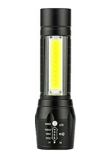 Taktikal Led Usb Şarjlı Ultra Güçlü Mini Boy El Feneri Siyah