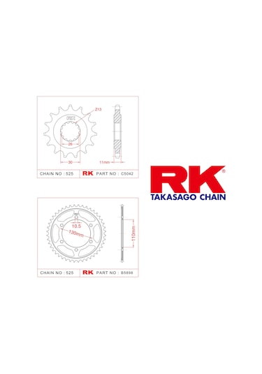 YAMAHA TRACER 700 ÖN ARKA DİŞLİ SETİ RK