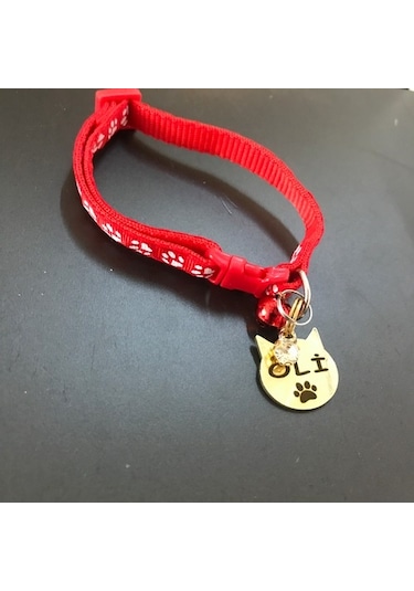 Metal Kedi Künyesi Bez Kedi Tasması