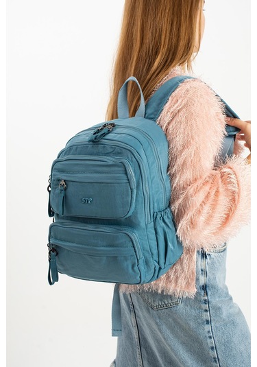 Yumuşak Dokulu Ultra Hafif, Esnek Ve Su Geçirmez Polyamid Kumaş Sırt Çantası Mavi Model: 571-13-14a MAvi