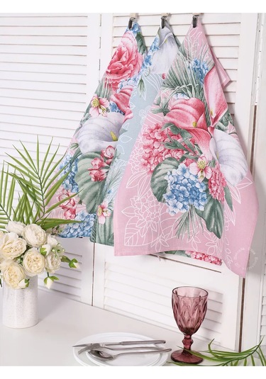 Kuz'kina Hatka 3 Parçalık Mutfak Havlusu Seti 224582756 Pembe