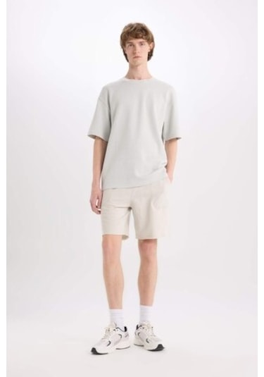 DeFacto %100 Pamuk Slim Fit Dar Kesim Dar Paça Cepli Basic Düz Şort B8673AX25SMGR437 DeFacto %100 Pamuk Slim Fit Dar Kesim Dar Paça Cepli Basic Düz Şort B8673AX25SMGR437