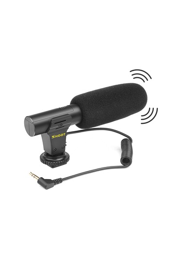 Teltree Shoot Xt-451 Siyah Stereo Mikrofon, 3.5mm Bağlantı, Hot Shoe Montaj, Gürültü Azaltma, Fotoğraf Makinesi/dv İçin Pil Dahil Değil