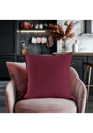 Dekoratif 4'lü Kırlent Yastık Kılıfı Seti - 42 X 42 Cm - Bordo
