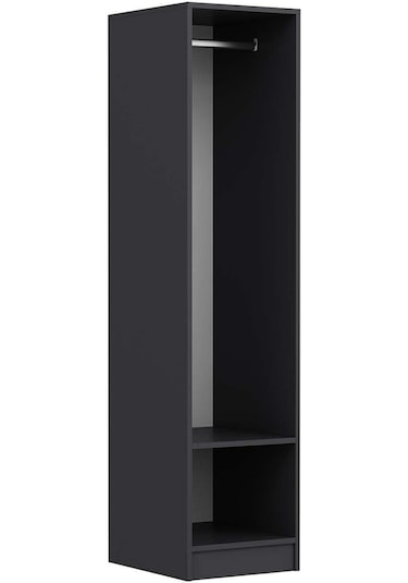 Minar Kale 1 Kapaklı Dolap Antrasit - Beyaz Çizgili Mebran 210cm