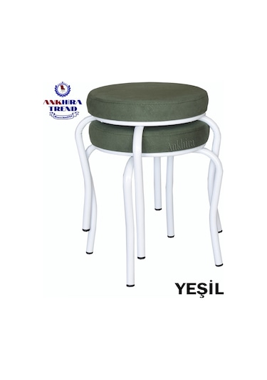 Tabure (Beyaz Ayaklı) (2 Adet)-Mutfak Balkon Tabur...