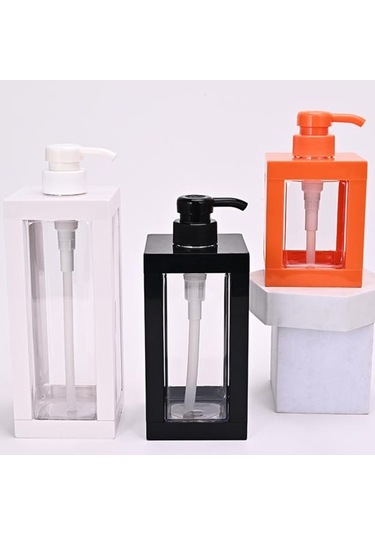 Preslenmiş Losyon Şişeleri Kare Duş Jeli Dağıtım Şişeleri Sabun Duş Jeli Banyo İçin Boş Saklama Şişesi Siyah