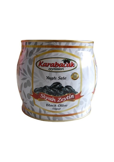 Karabacak Süper Yağlı Sele Siyah Zeytin Teneke 2 KG