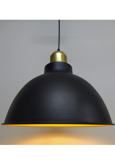 Riolight Retro Siyah Içi Altın Gold Askılı Tekli Metal Sarkıt (538296371)
