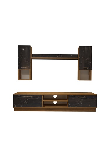 Decoraktiv Eko 5dab Mdf Dvd Tv Ünitesi Tv Sehpası Pera - Siyah Mermer