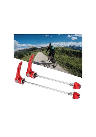 Xindoker 7075 Alüminyum Bisiklet Jant Hızlı Çıkartma Kolu - Dağ Ve Yol Bisikletleri İçin Ön 100mm Arka 135mm - Kırmızı Kırmızı