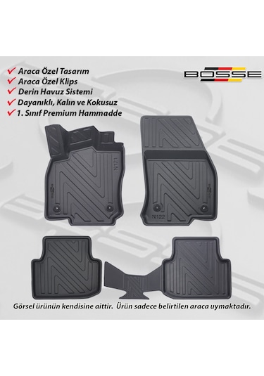 VW Passat B8 / B8.5 Paspas Araca Özel 2015 - 2025 BOSSE 3D Havuzlu Oto Paspas