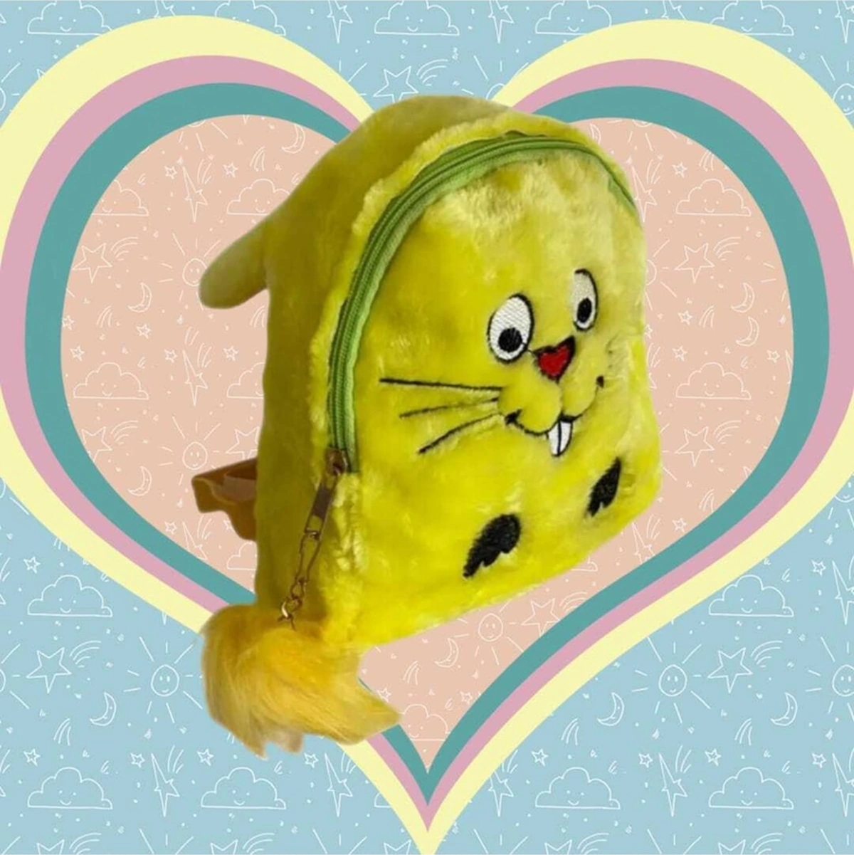 Tezzgelsin Tavşan Peluş Çocuk Sırt Çantası Çocuk Çantası Sarı