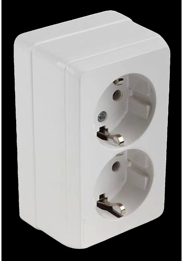 Mutlusan Bron Sıvaüstü İkili Toprak Porselen Priz