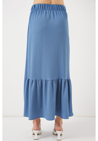 1886 Uzun Örme Etek - İndigo İndigo