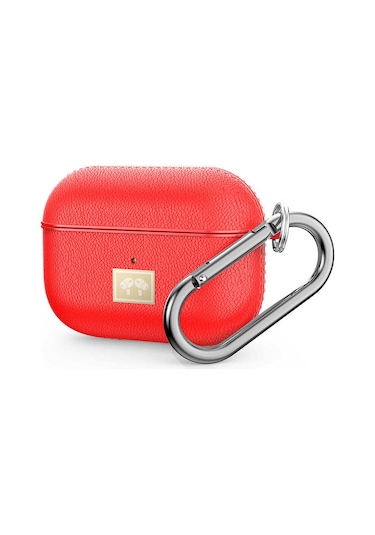 Wlons Airpods Pro Uyumlu Kılıf Deri Görünümlü Wlons Askılı Koruma Kılıfı Airpods Pro Uyumlu Kılıf Deri Görünümlü Wlons Askılı Koruma Kılıfı Kırmızı