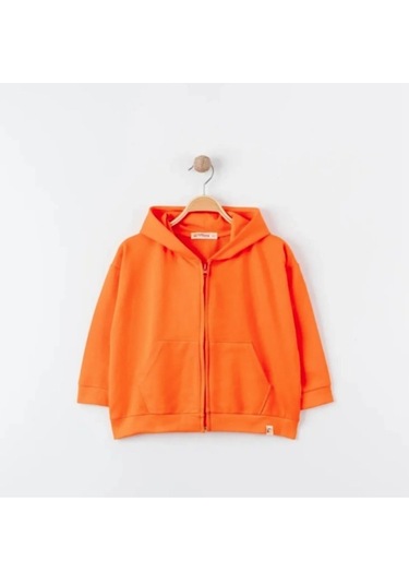 Tiffany Tekstil Tiffany Hırka Kapüşonlu Oversize Theme Turuncu-10864 Turuncu