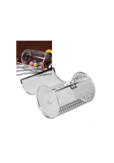 Dofolink 360 Derece Döner Paslanmaz Çelik Fırın Sepeti - Fıstık, Kahve Fıstığı, Kestane Pişirme Aleti - Elektrikli Fırın Ve Air Fryer Uyumlu 12x18cm Diğer