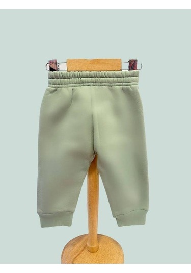 Kız Bebek İçi Şardonlu Kalın Eşofman Alt-15455 Yeşil