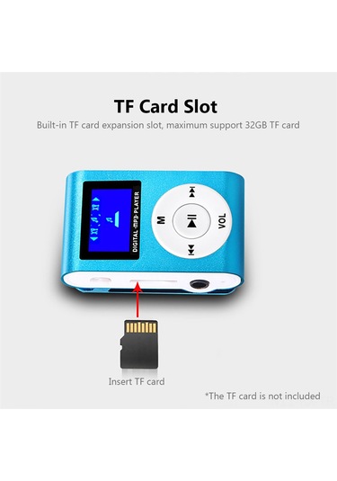 Kangvka Taşınabilir Metal Mp3 Çalar, Mini Lcd Ekran, 3.5mm Kulaklık Soketi, 32gb Tf Kart Desteği, 90mah Pil, Siyah