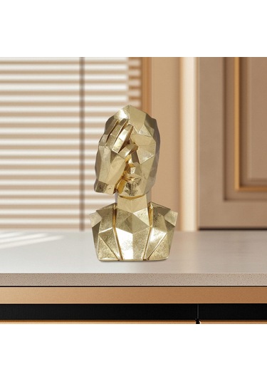 Suntek Reçine Düşünür Heykeli Ev Dekoru Soyut Figür Masa Görmemek