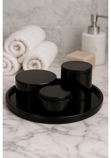 Dekoratif Set Mum Siyah Set