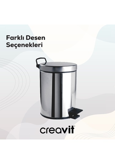 Creavit Çöp Kovası 12 Lt Pedallı Krom