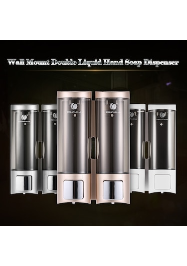 Tenfowee Duvar Montajlı Manuel Sabunluk, 200ml X 2, Şampuan Ve Duş Jeli Dispanseri, Banyo Ve Otel Kullanımı İçin Beyaz