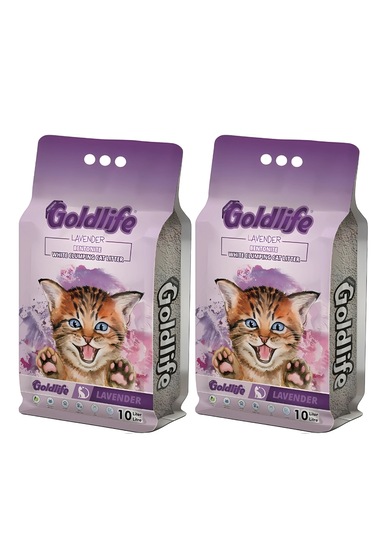 Goldlife Premium Lavender Kedi Kumu 10 Lt 2 Adet Ince Taneli