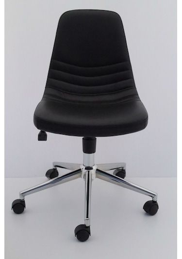 Siyah Deri Rahat Ofis Çalışma Sandalyesi