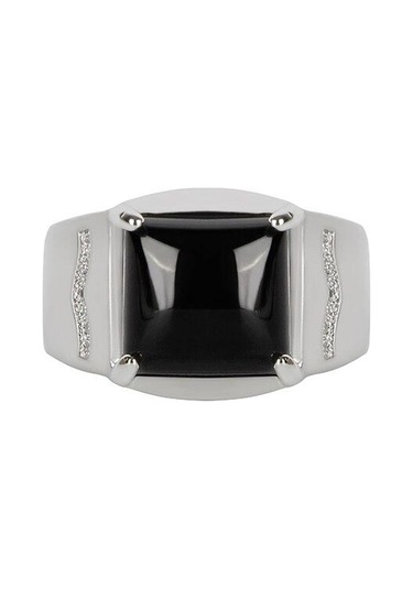 Bella Box Klasik Yüzük Kare Siyah Zirkon Açık Ayar Yüzük Güzel Takı Siyah