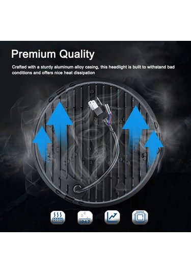 Hallow-7 İnç Motosiklet Far Yuvarlak Rgb Kafatası Far Melek Lmk00160