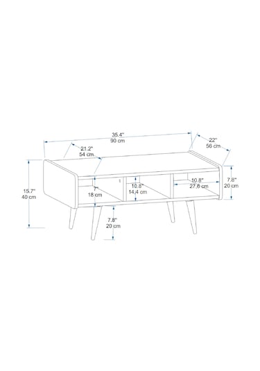 Arnetti Line Modern Salon Sehpası Orta Sehpa Lidya Siyah