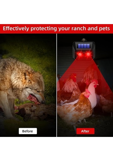 Motion003 Goxawee Siyah 2 Adet Güneş Enerjili Hayvan Kovucu Led Işıklı Kemirgen Savunucu Bahçe Çiftlik Koruma