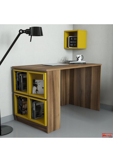 Variant Variant Box Çalışma Masası - Ceviz / Sarı
