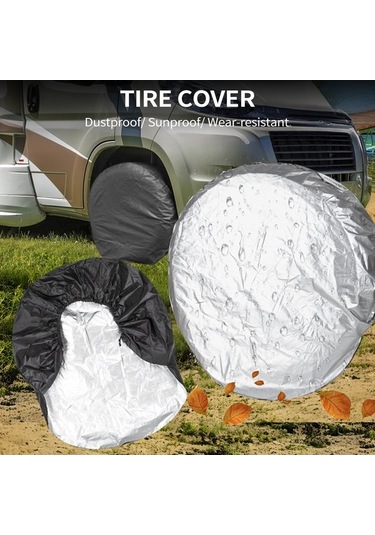 Besthome1 Karavan Ve Kamp Aracı Lastik Kılıfı Uv Koruma, Toz Geçirmez, 4 Lü Set, 73cm Çap 27-29 İnç