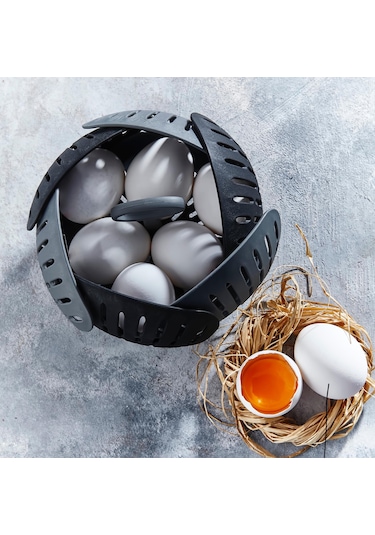 Gri Pratik Buharda Lezzetli Sebze Meyve Haşlama Pişirme Sepeti