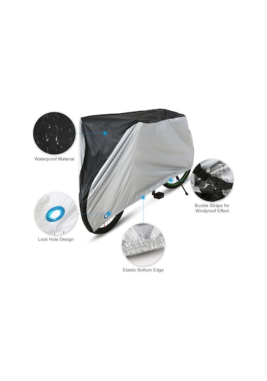 Jeemson S Boyut Siyah Bisiklet Kılıfı - Yağmur Ve Toz Koruyucu, Tear-resistant Poliester, Geri Çekilebilir Kanca Ve Kilit Deligi Siyah