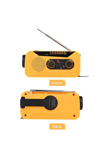 Lemestar Hn-038s Avrupa Tipi Turuncu Güneş Enerjili El Çarklı Radyo - Led Fener, Am/fm, Sos Alarmı İle Kamp Ve Acil Durum Radyosu