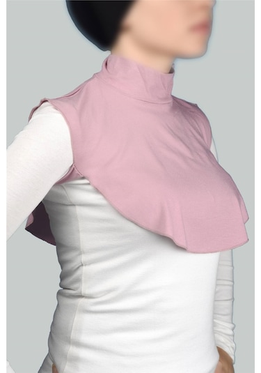 Altobeh Düz Balıkçı Yaka Boğazlı Penye Tesettür Kadın Yakalık Boyunluk - Koyu Pembe