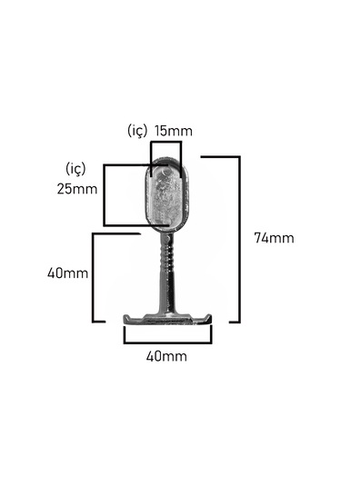 Oval Ayaklı Flanş Dolap İçi Halka Gardrop Elbise Askı Flanşı Boru Tutucu Aparatı -2 Adet Gri