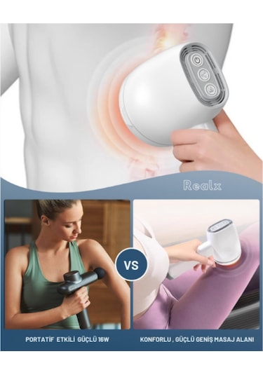 Realx Şarjlı 8 Başlıklı 5 Modlu Tüm Vucüt Masaj Aleti Body Massan Beyaz