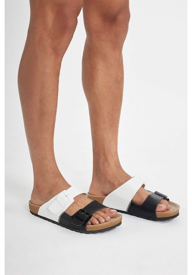 DeFacto Erkek Düz Taban Çift Bantlı Suni Deri Terlik C3754AX24HSKR1