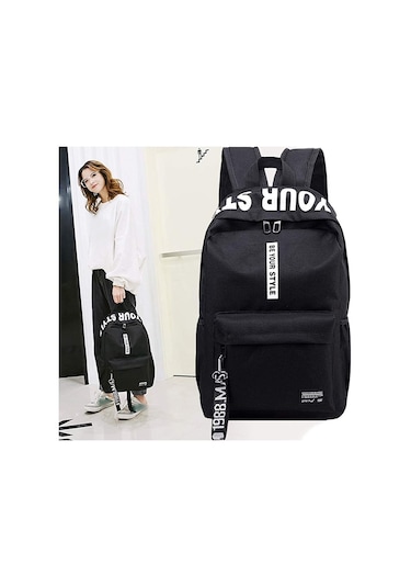 Öğrenci Yüksek Kapasiteli Kadın Kampüs Açık Seyahat Sırt Çantası Pembe